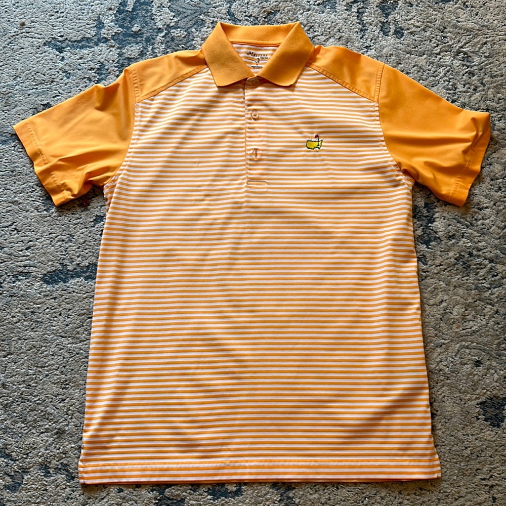 Masters Polo Orange and White Stripe